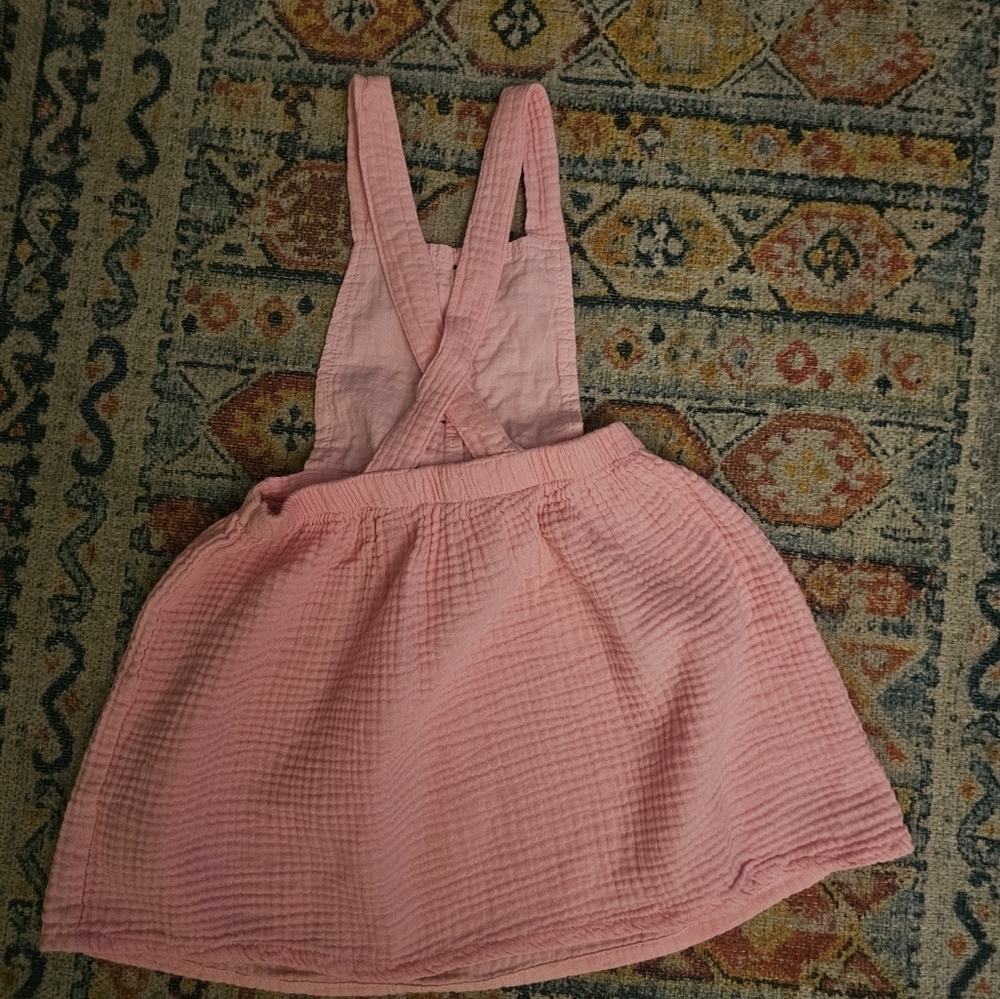 Adorable Pink Kids Overall Dress - Picture 6 of 9